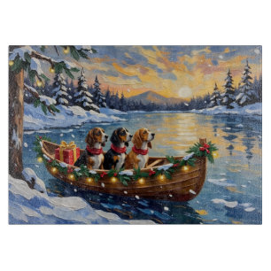 Basset Hound Christmas Boat Holiday Cutting Board