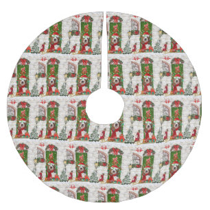 Basset Hound Christmas   Brushed Polyester Tree Skirt
