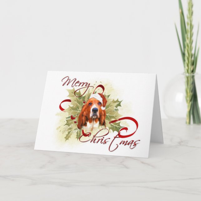 Basset Hound Christmas Cards (Front)