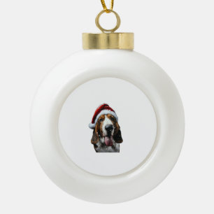 Basset Hound Christmas Ceramic Ball Christmas Ornament