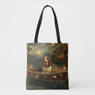 Basset Hound Christmas Festive Voyage Tote Bag