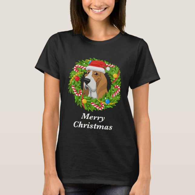 Basset Hound Christmas  For Dog  Men Women Kids T-Shirt (Front)