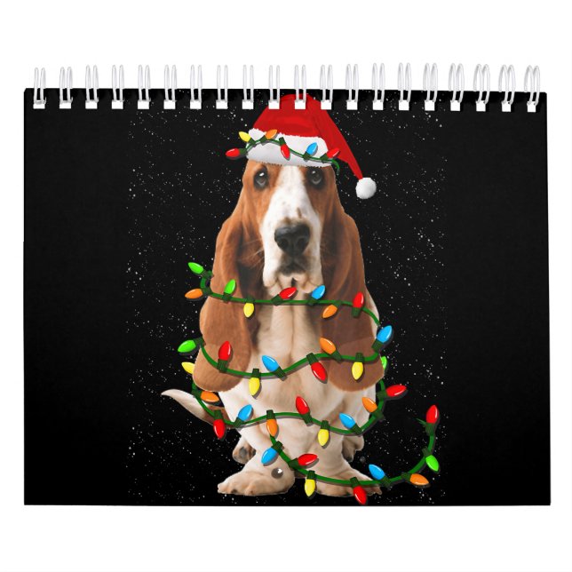 basset hound christmas funny basset hound dog love calendar (Cover)