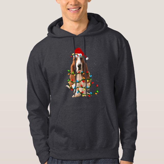 basset hound christmas funny basset hound dog love hoodie (Front)