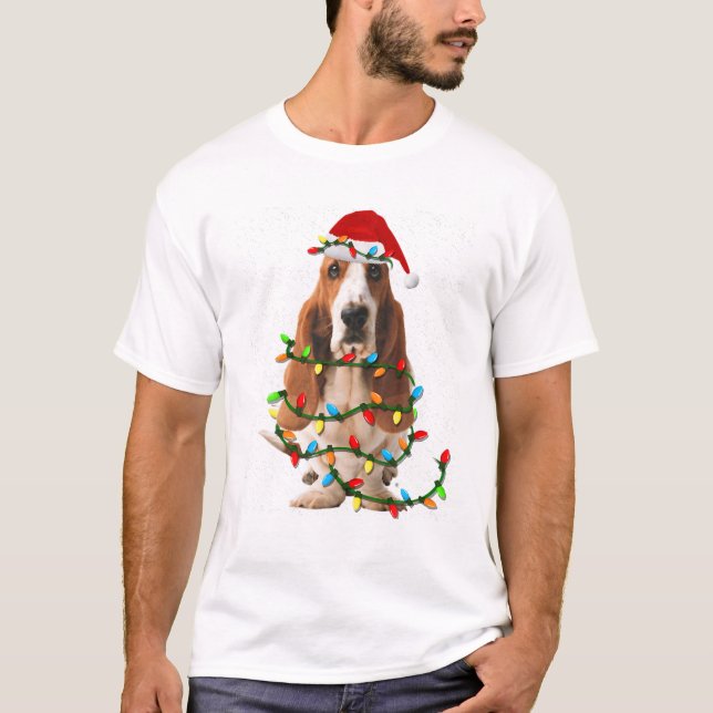 Basset Hound Christmas Funny Basset Hound Dog Love T-Shirt (Front)