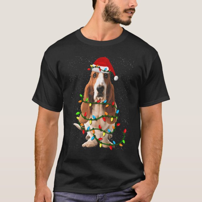 Basset Hound Christmas Funny Basset Hound Dog T-Shirt (Front)