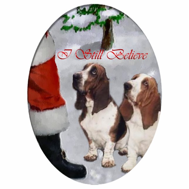 Basset Hound Christmas Gifts Ornament Photo Sculpture Decoration (Front)