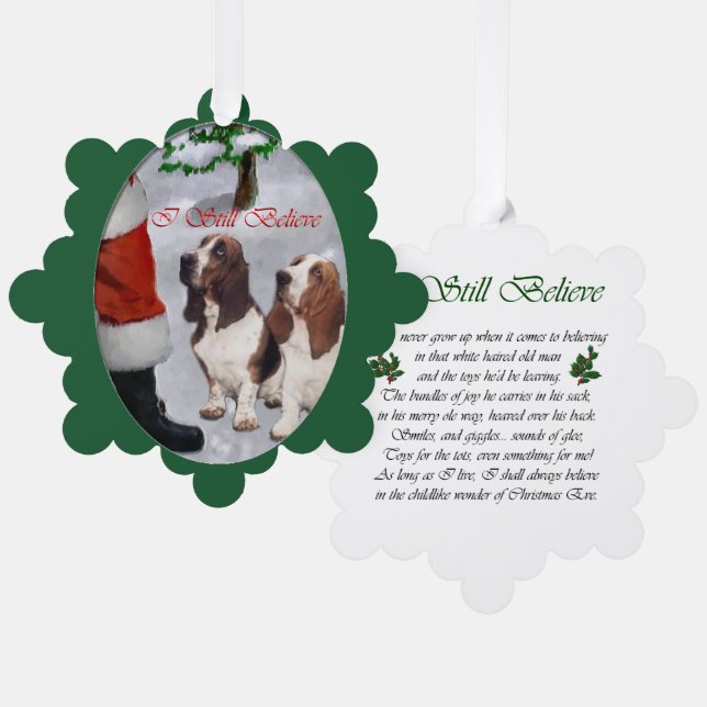 Basset Hound Christmas Gifts Tree Decoration Card (Front/Back)