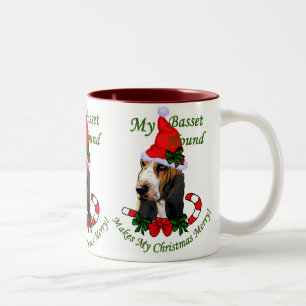 Basset Hound Christmas Gifts Two-Tone Coffee Mug