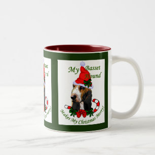 Basset Hound Christmas Gifts Two-Tone Coffee Mug