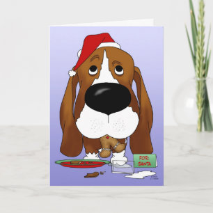 Basset Hound Christmas Holiday Card