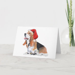 Basset Hound Christmas Holiday Card