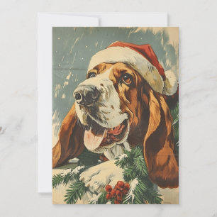 Basset Hound Christmas Holiday Card
