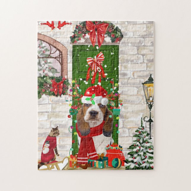 Basset Hound Christmas   Jigsaw Puzzle (Vertical)