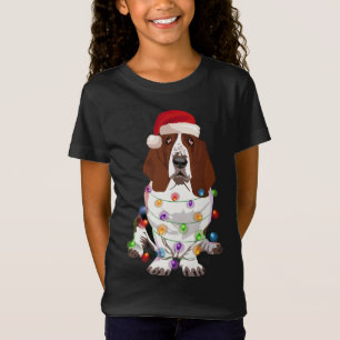 Basset Hound Christmas Lights Xmas Dog Lover T-Shirt