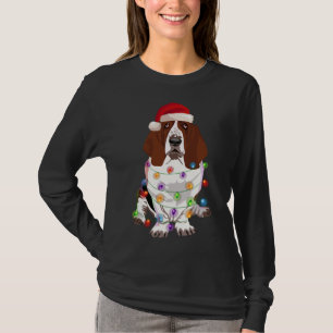 Basset Hound Christmas Lights Xmas Dog Lover T-Shirt