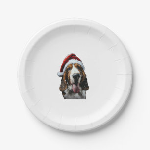 Basset Hound Christmas Paper Plate