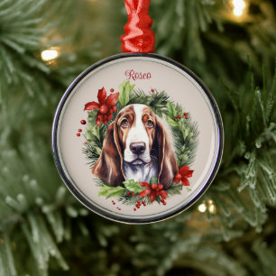 Basset Hound Christmas Pet Memorial Dog Breed Metal Tree Decoration