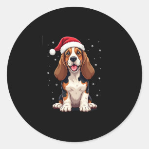 Basset Hound Christmas Tank Top Classic Round Sticker