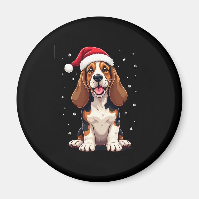 Basset Hound Christmas Tank Top Magnet (Front)