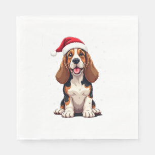 Basset Hound Christmas Tank Top Napkin