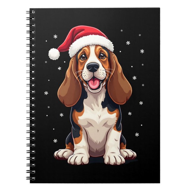 Basset Hound Christmas Tank Top Notebook (Front)
