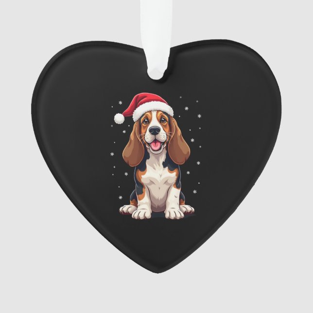 Basset Hound Christmas Tank Top Ornament (Front)