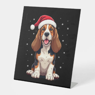 Basset Hound Christmas Tank Top Pedestal Sign