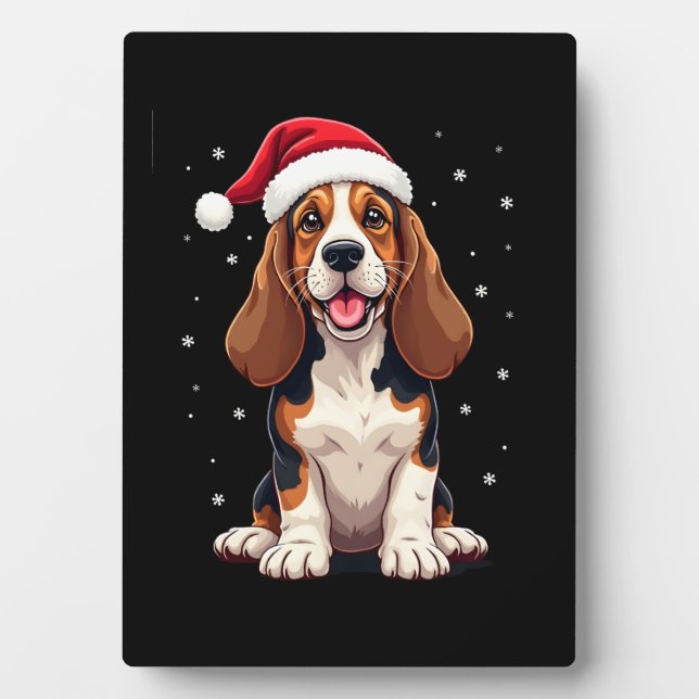 Basset Hound Christmas Tank Top Plaque (Front)