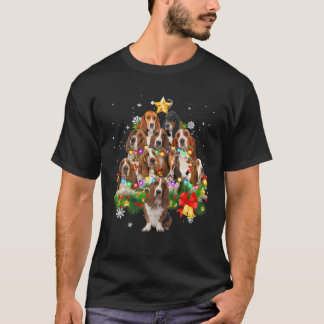 Basset Hound Christmas Tree X-Mas Decorations Funn T-Shirt