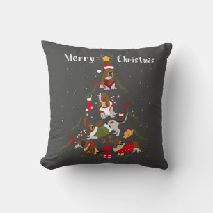 Basset Hound Christmas Tree Xmas Dog Lover Cushion