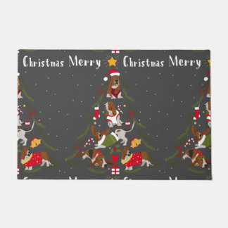 Basset Hound Christmas Tree Xmas Dog Lover Doormat