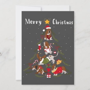 Basset Hound Christmas Tree Xmas Dog Lover Invitation