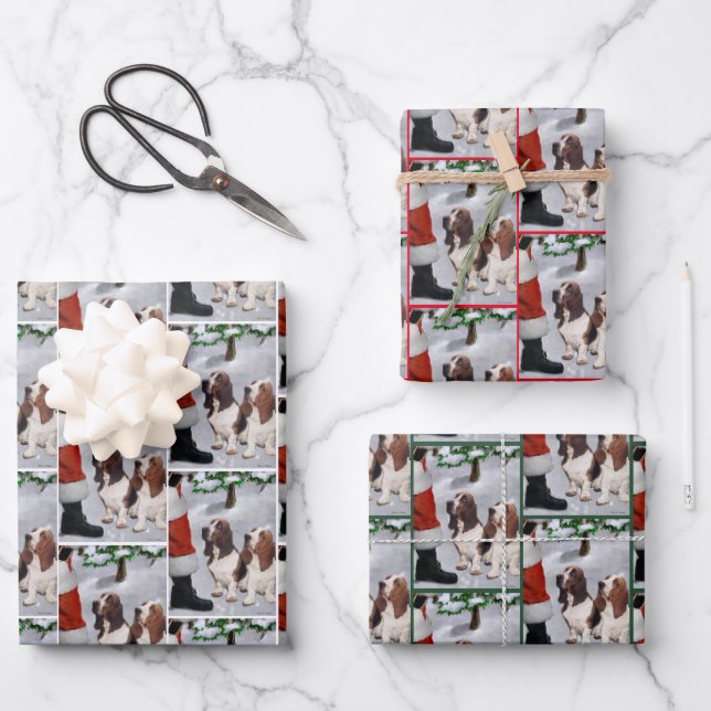 Basset Hound Christmas Wrapping Paper Sheet (Front)