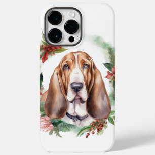 Basset Hound Christmas Wreath Festive Pup  Case-Mate iPhone 14 Pro Max Case