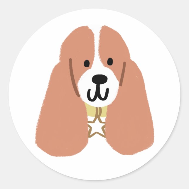 Basset Hound  Classic Round Sticker (Front)