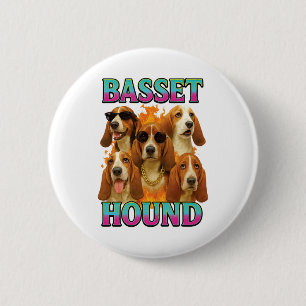 Basset Hound Copy 6 Cm Round Badge