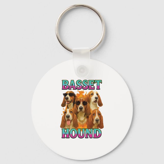 Basset Hound Copy Key Ring (Front)