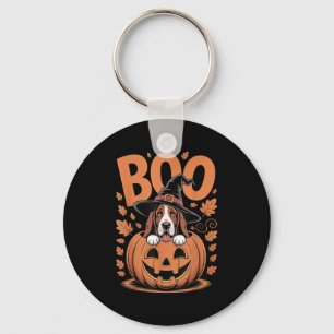 Basset Hound Costume On Pumpkin Halloween Basset H Key Ring