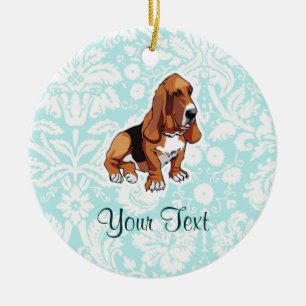 Basset Hound; Cute Ceramic Tree Decoration