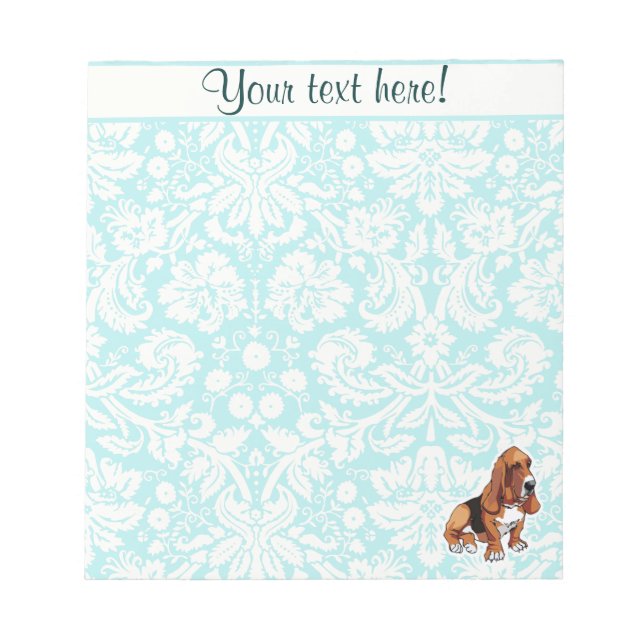 Basset Hound; Cute Notepad (Front)