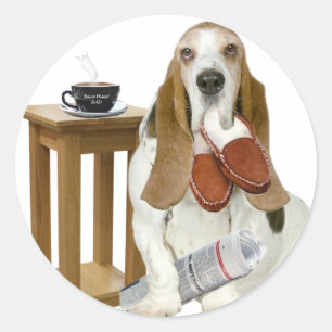 Basset Hound Daddy's Helper Classic Round Sticker