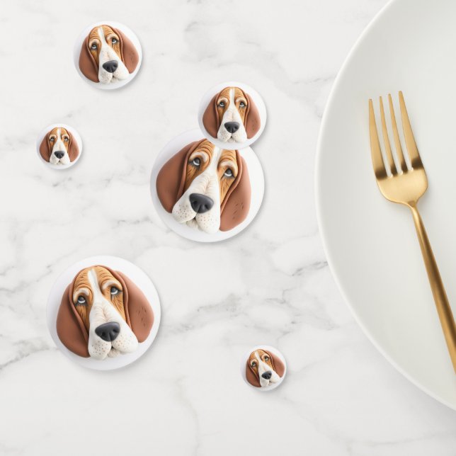 Basset Hound Dog 3D Inspired Confetti (Group)