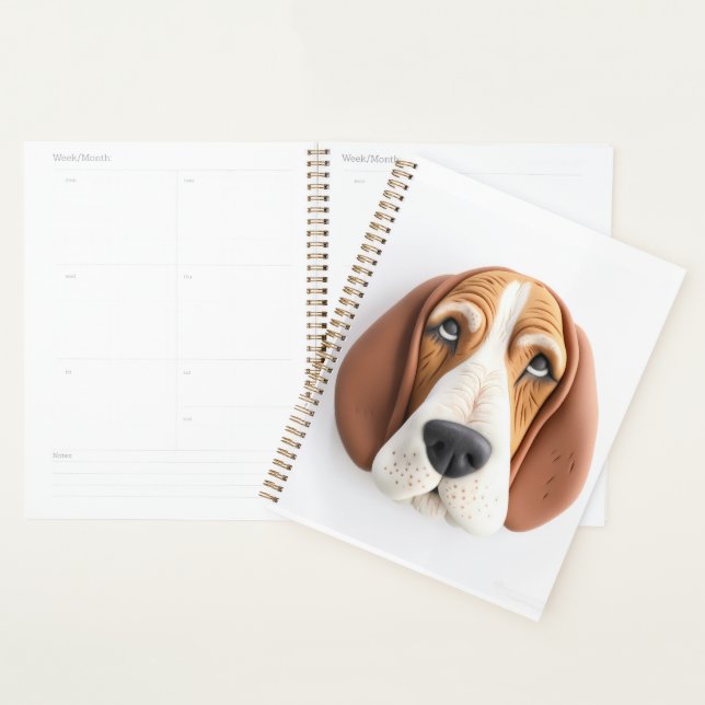 Basset Hound Dog 3D Inspired Planner (Display)