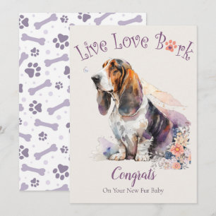 Basset Hound Dog Adoption, Gotcha Day Card