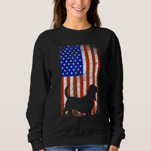 Basset Hound Dog American Usa Flag Sweatshirt