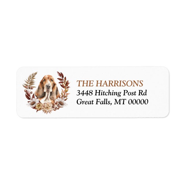 Basset Hound Dog Autumn Wreath (Front)