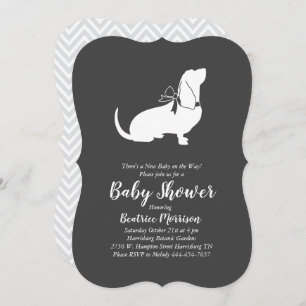 Basset Hound Dog Baby Shower Gender Neutral Invitation