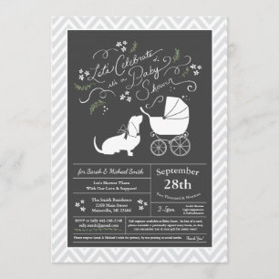 Basset Hound Dog Baby Shower Gender Neutral Invitation