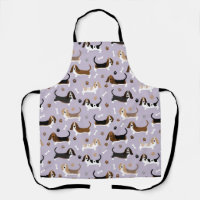 Basset Hound Dog Bones and Paws Apron